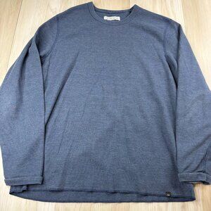Outer Known Mens Navy Blue Long Sleeve Waffle Knit Thermal T-Shirt Size X-Large